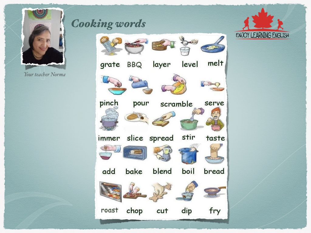 V 13 Cooking Words Enjoy Learning English 